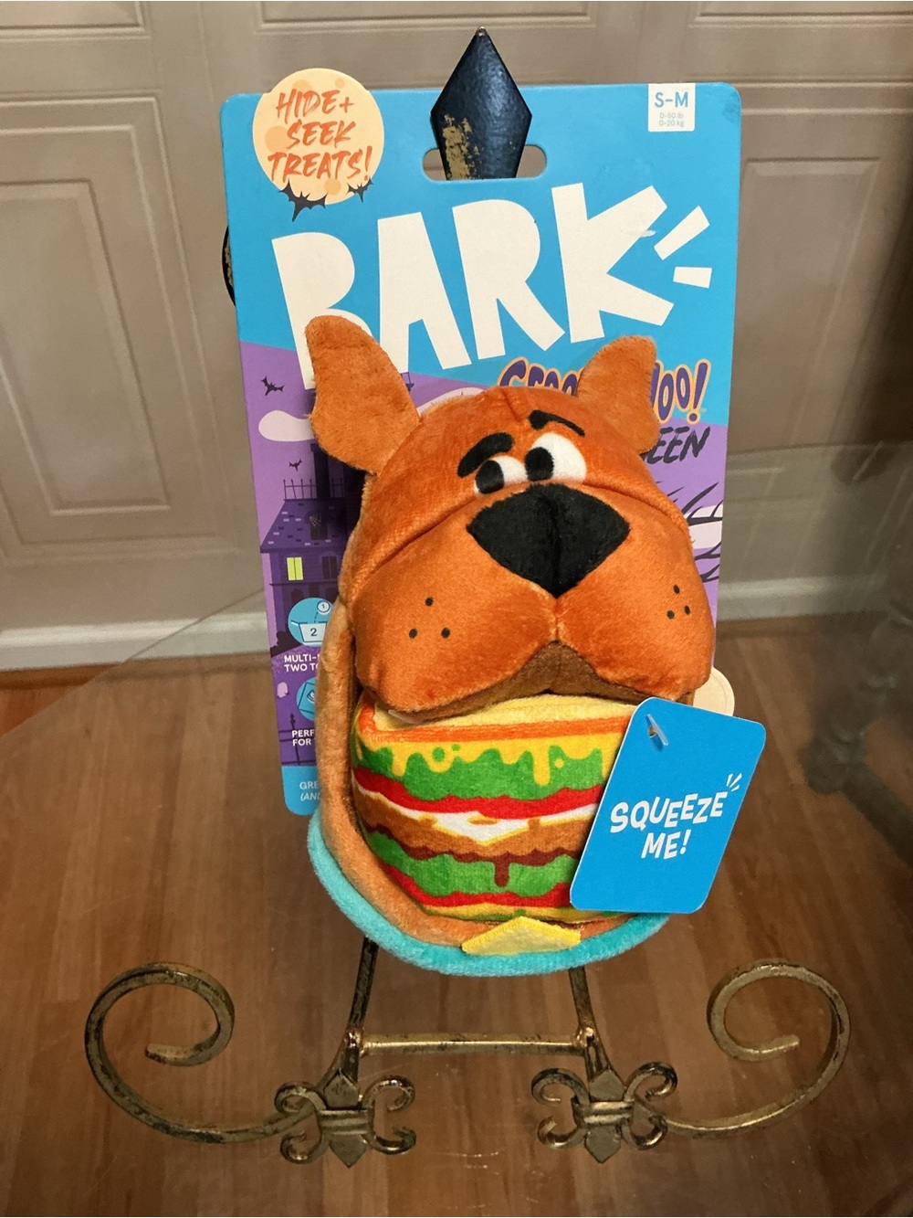 New Bark Scooby Doo Halloween Scoob Sandwich Hide Treat Squeaky Dog Toy S M 6”